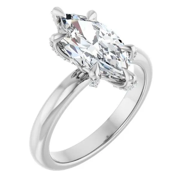 Claw-Prong Accented Engagement Ring