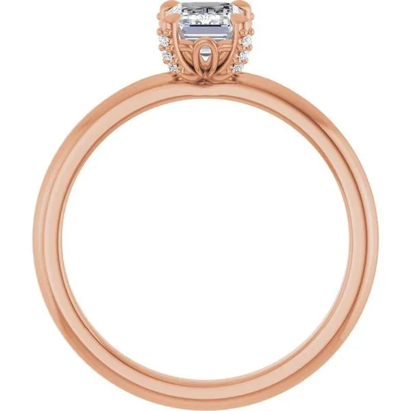 Claw-Prong Accented Engagement Ring Image 2 Hudson Valley Goldsmith New Paltz, NY