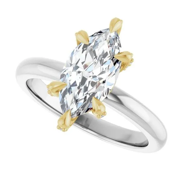 Claw-Prong Accented Engagement Ring Image 5 Hudson Valley Goldsmith New Paltz, NY