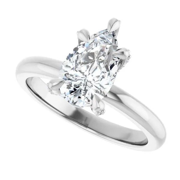 Claw-Prong Accented Engagement Ring Image 5 Hudson Valley Goldsmith New Paltz, NY