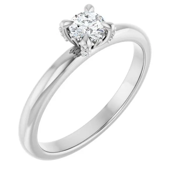 Claw-Prong Accented Engagement Ring JF Jones Jewelers Rochester, NY