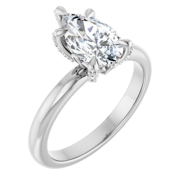 Claw-Prong Accented Engagement Ring