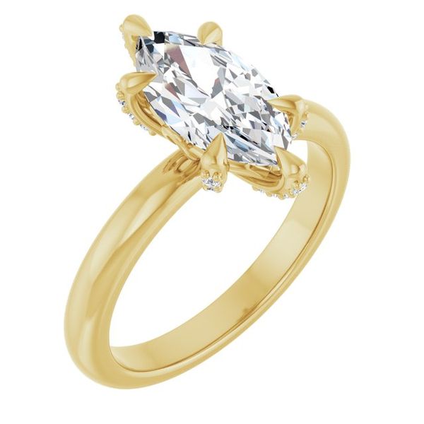 Claw-Prong Accented Engagement Ring