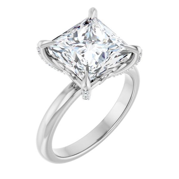 Claw-Prong Accented Engagement Ring