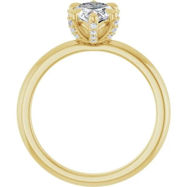 Claw-Prong Accented Engagement Ring Image 2 Hudson Valley Goldsmith New Paltz, NY