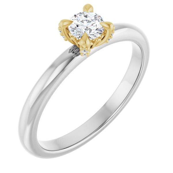 Claw-Prong Accented Engagement Ring