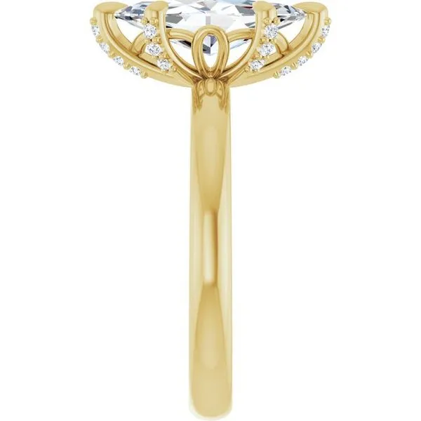 Claw-Prong Accented Engagement Ring Image 4 Hudson Valley Goldsmith New Paltz, NY