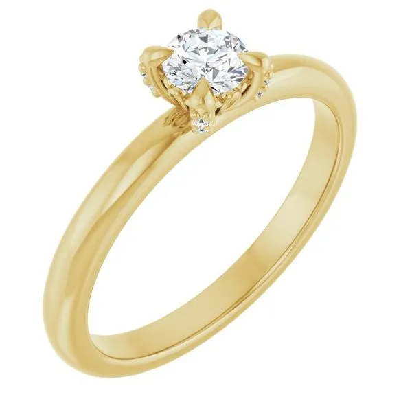 Claw-Prong Accented Engagement Ring Michael Szwed Jewelers Longmeadow, MA