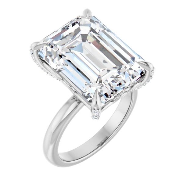 Claw-Prong Accented Engagement Ring