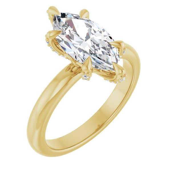 Claw-Prong Accented Engagement Ring
