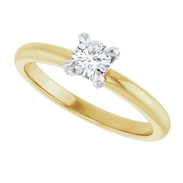 Claw-Prong Accented Engagement Ring Image 5 Hudson Valley Goldsmith New Paltz, NY