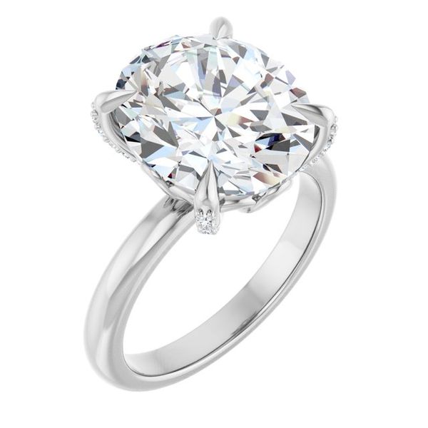 Claw-Prong Accented Engagement Ring