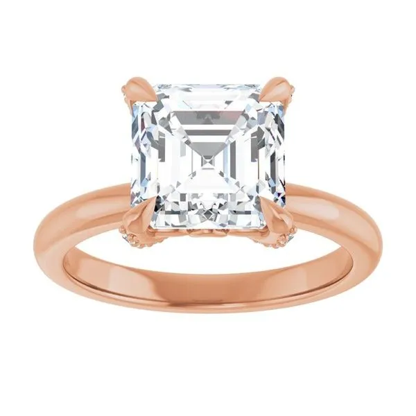 Claw-Prong Accented Engagement Ring Image 3 The Jewelry Source El Segundo, CA