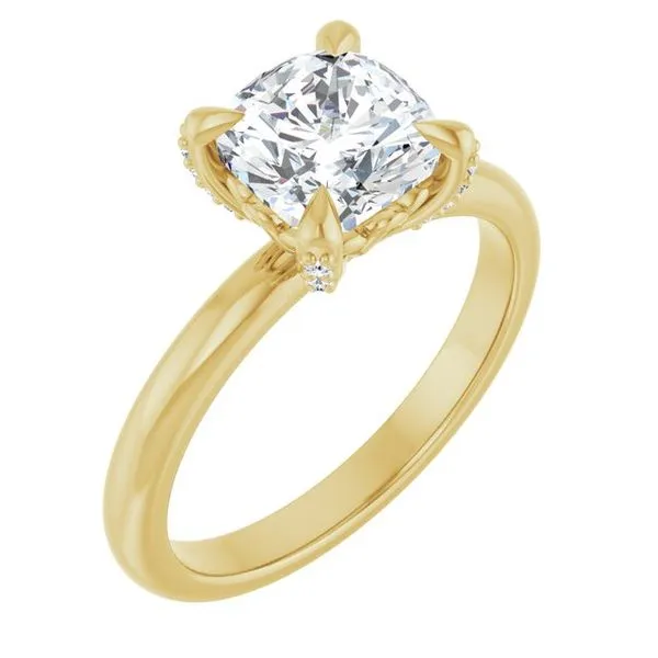 Claw-Prong Accented Engagement Ring