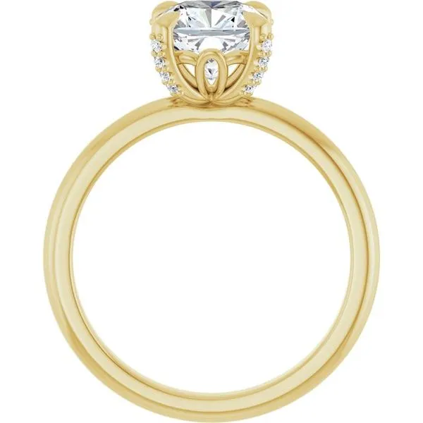 Claw-Prong Accented Engagement Ring Image 2 Hudson Valley Goldsmith New Paltz, NY