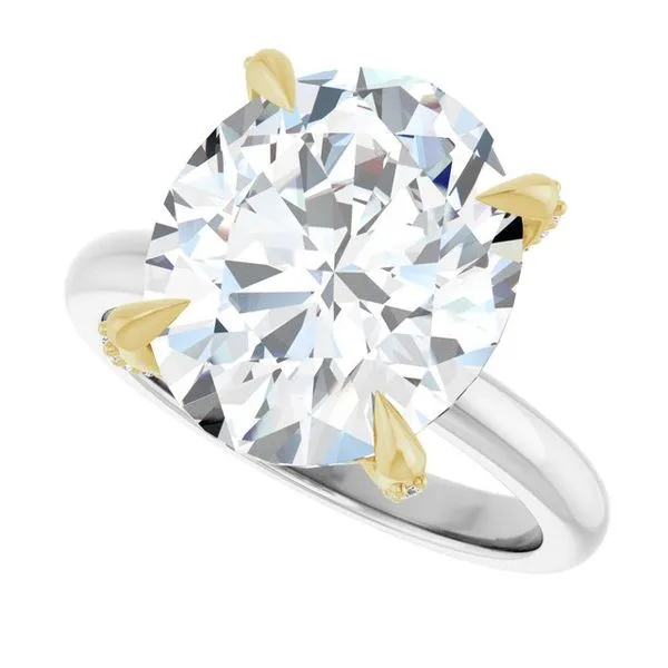 Claw-Prong Accented Engagement Ring Image 5 The Jewelry Source El Segundo, CA