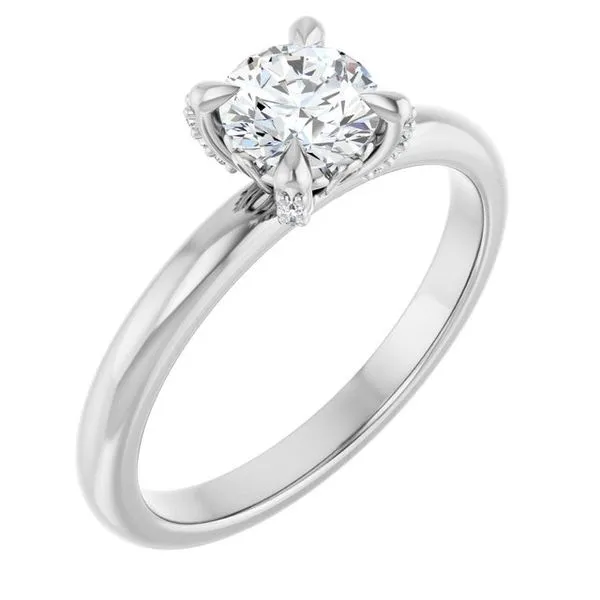 Claw-Prong Accented Engagement Ring