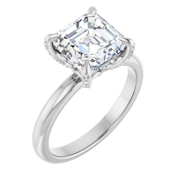 Claw-Prong Accented Engagement Ring