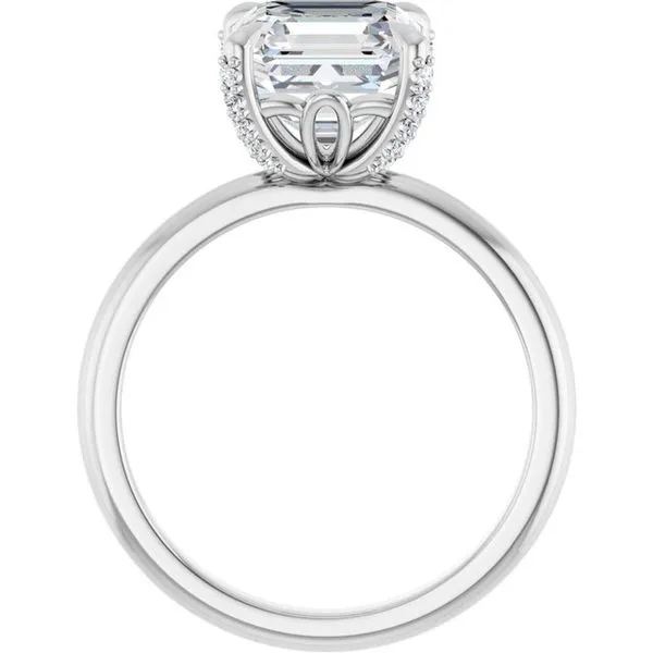 Claw-Prong Accented Engagement Ring Image 2 Hudson Valley Goldsmith New Paltz, NY