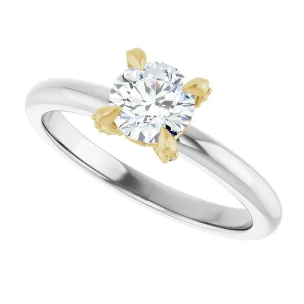 Claw-Prong Accented Engagement Ring Image 5 Hudson Valley Goldsmith New Paltz, NY