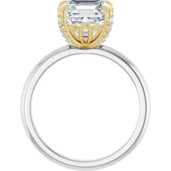 Claw-Prong Accented Engagement Ring Image 2 Hudson Valley Goldsmith New Paltz, NY