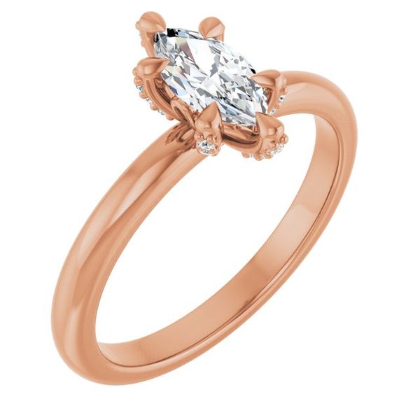 Claw-Prong Accented Engagement Ring