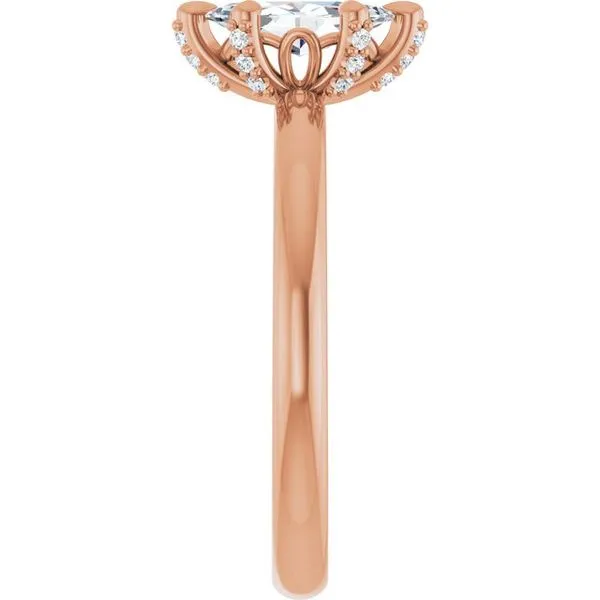 Claw-Prong Accented Engagement Ring Image 4 Hudson Valley Goldsmith New Paltz, NY