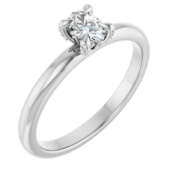 Claw-Prong Accented Engagement Ring