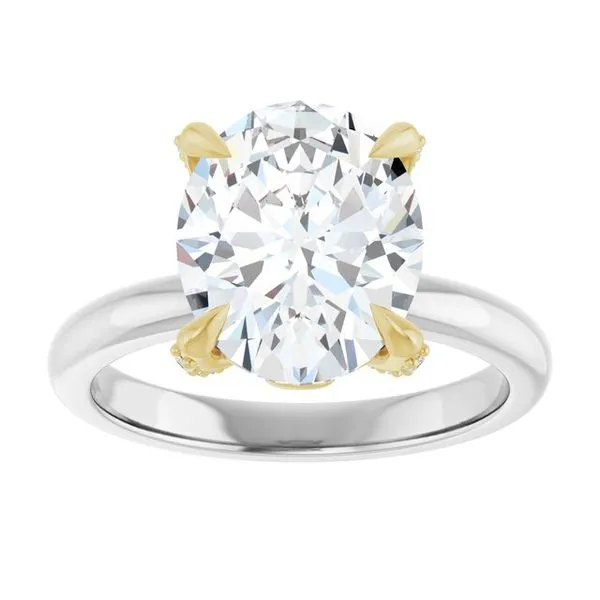 Claw-Prong Accented Engagement Ring Image 3 Hudson Valley Goldsmith New Paltz, NY