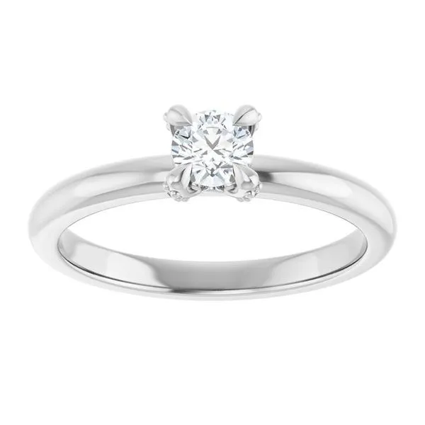 Claw-Prong Accented Engagement Ring Image 3 Hudson Valley Goldsmith New Paltz, NY