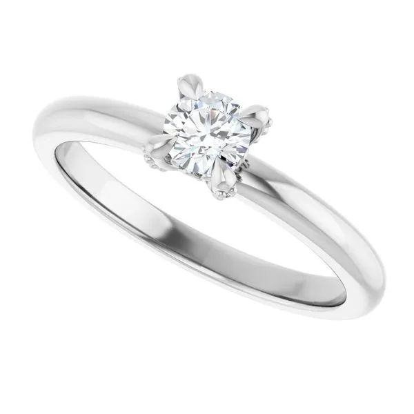 Claw-Prong Accented Engagement Ring Image 5 Hudson Valley Goldsmith New Paltz, NY