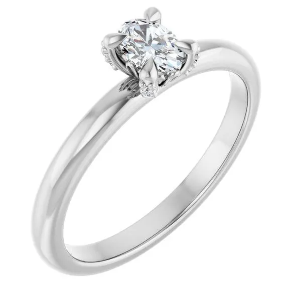 Claw-Prong Accented Engagement Ring Austin's Fine Diamonds & Jewelry Lyndhurst, NJ