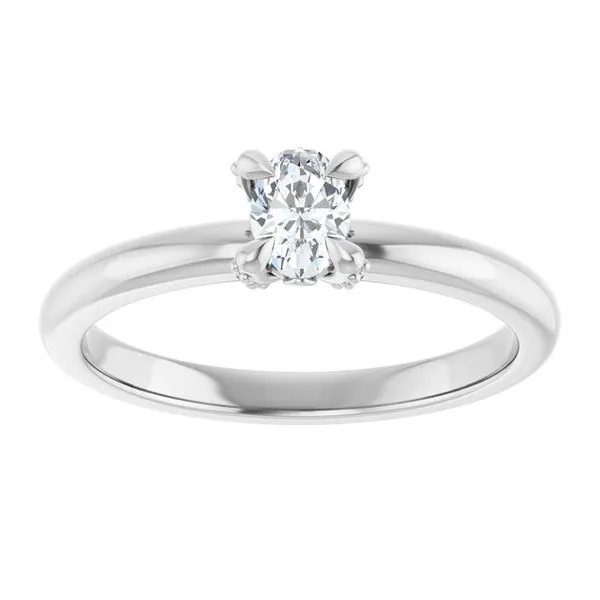 Claw-Prong Accented Engagement Ring Image 3 Austin's Fine Diamonds & Jewelry Lyndhurst, NJ