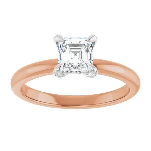 Claw-Prong Accented Engagement Ring Image 3 Hudson Valley Goldsmith New Paltz, NY