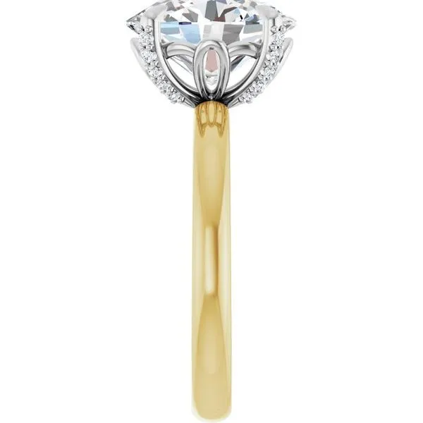 Claw-Prong Accented Engagement Ring Image 4 Hudson Valley Goldsmith New Paltz, NY