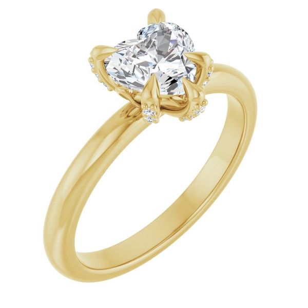 Claw-Prong Accented Engagement Ring