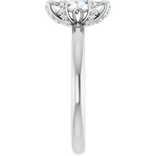 Claw-Prong Accented Engagement Ring Image 4 Hudson Valley Goldsmith New Paltz, NY