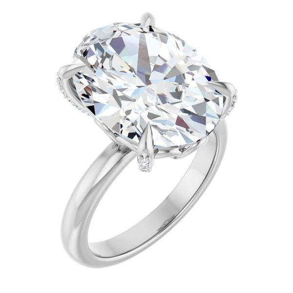 Claw-Prong Accented Engagement Ring