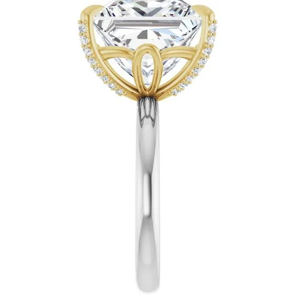 Claw-Prong Accented Engagement Ring Image 4 Hudson Valley Goldsmith New Paltz, NY