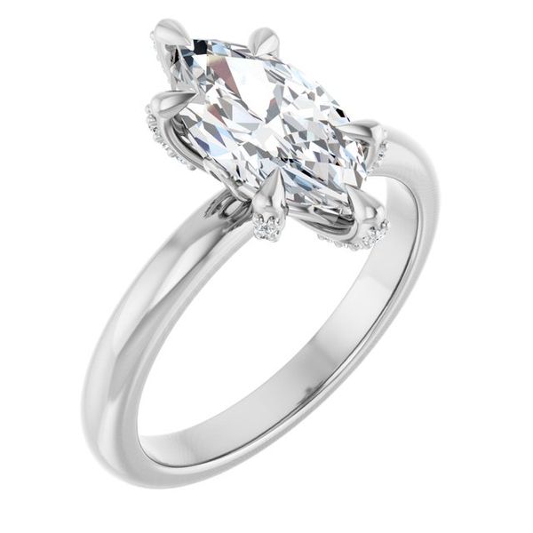 Claw-Prong Accented Engagement Ring