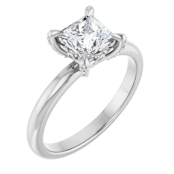Claw-Prong Accented Engagement Ring J. West Jewelers Round Rock, TX
