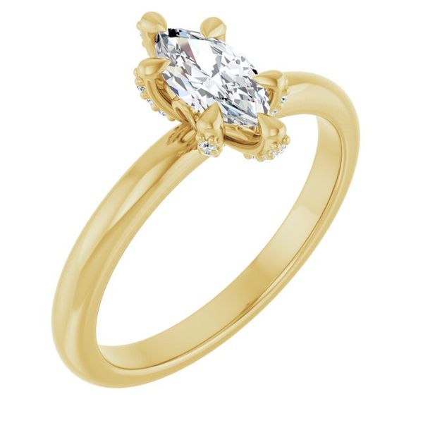Claw-Prong Accented Engagement Ring