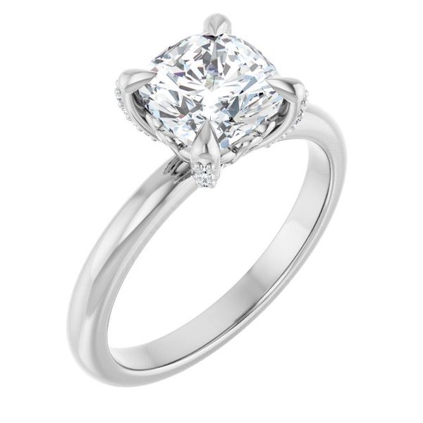 Claw-Prong Accented Engagement Ring
