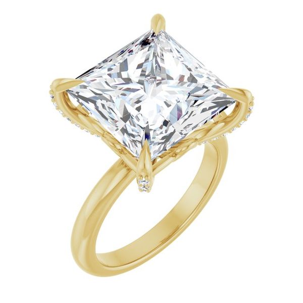 Claw-Prong Accented Engagement Ring