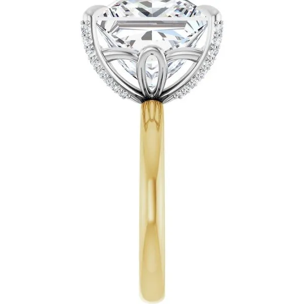 Claw-Prong Accented Engagement Ring Image 4 Hudson Valley Goldsmith New Paltz, NY