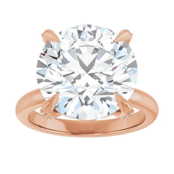 Claw-Prong Accented Engagement Ring Image 3 Vulcan's Forge LLC KANSAS CITY, MO