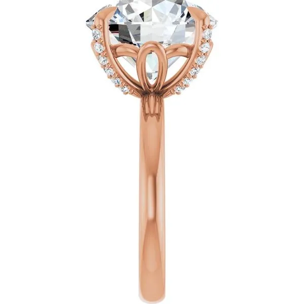 Claw-Prong Accented Engagement Ring Image 4 Hudson Valley Goldsmith New Paltz, NY