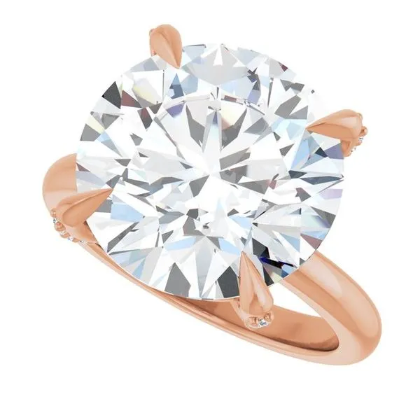 Claw-Prong Accented Engagement Ring Image 5 The Jewelry Source El Segundo, CA