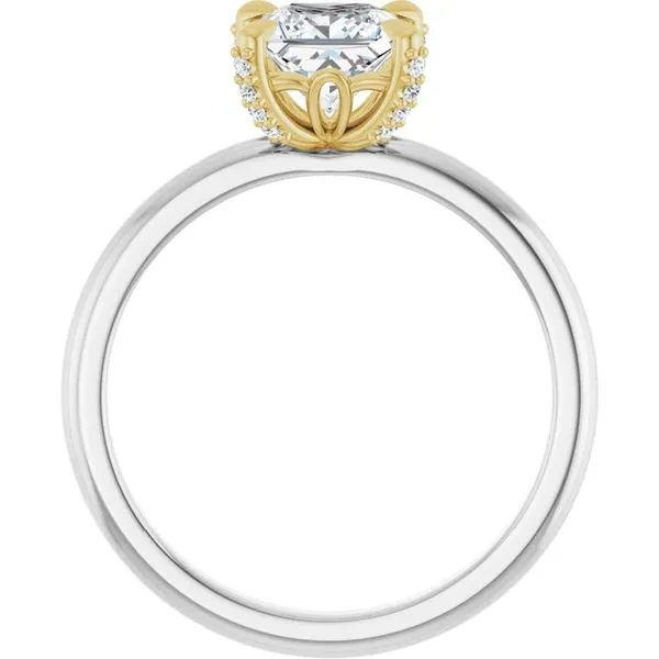 Claw-Prong Accented Engagement Ring Image 2 Hudson Valley Goldsmith New Paltz, NY