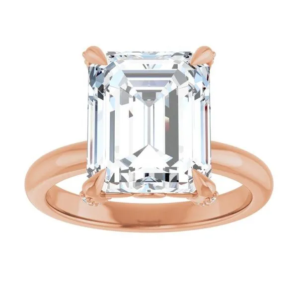 Claw-Prong Accented Engagement Ring Image 3 Hudson Valley Goldsmith New Paltz, NY